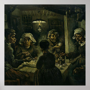 Vintag Van Gogh Die Kartoffeln essen Poster