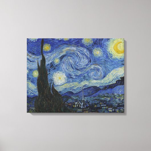 Vintag Van Gogh: Die Sternennacht Leinwanddruck (Vorderseite)