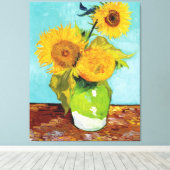 Vintag Van Gogh Drei Sonnenblumen Leinwanddruck (Insitu (Holzboden))