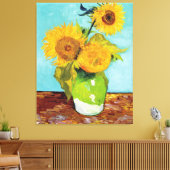 Vintag Van Gogh Drei Sonnenblumen Leinwanddruck (Insitu (Wohnzimmer))
