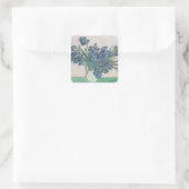 Vintag Van Gogh Irises Quadratischer Aufkleber (Tasche)