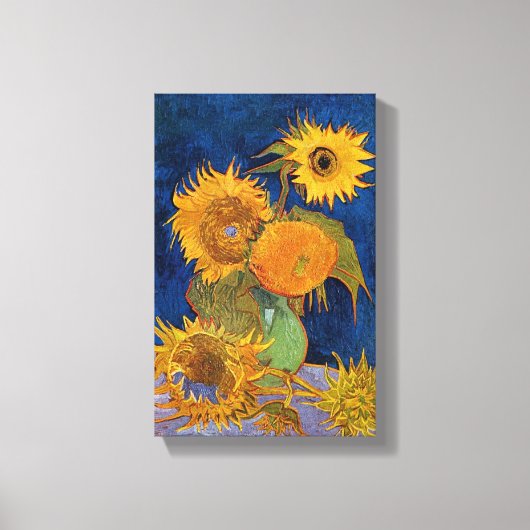 Vintag Van Gogh Six Sunflowers Leinwanddruck (Vorderseite)