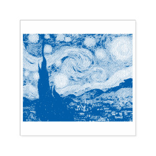 VINTAG VAN GOGH "STARRY NIGHT" RUBBER BRIEFMARKE PERMASTEMPEL