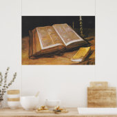 Vintag van Gogh Still Life with Bible Poster (Küche)
