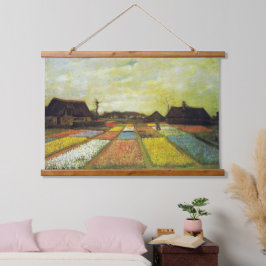 Vintag Van Gogh Tulip Fields Wandteppich Mit Holzrahmen