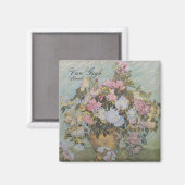 Vintag Van Gogh Vase mit Rose Magnet (Vorderseite/Rückseite)