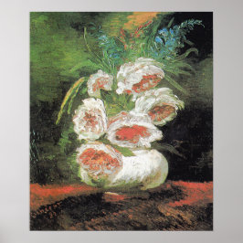 Vintag Van Gogh Vase of Peonies Poster