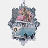 Vintag Vanagon Holiday Trip Ornament Obelisk Karte (Linke Ecke)