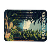 Vintag Vancouver Skyline Canada Travel Magnet (Horizontal)