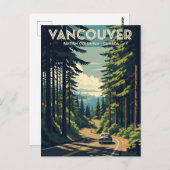 Vintag Vancouver Skyline Canada Travel Postkarte (Vorne/Hinten)