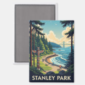 Vintag Vancouver Stanley Park Canada Travel Magnet (Vorderseite/Rückseite)