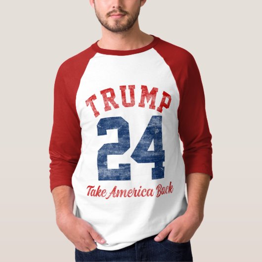 Vintag Varsity Pro Trump 45. Präsident T-Shirt (Vorderseite)