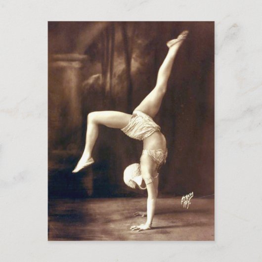 Vintag Vaudeville Circus Handstand Dancer Postkarte (Vorderseite)