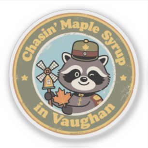 Vintag Vaughan Ontario Raccoon Aufkleber