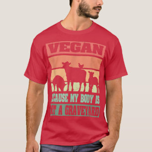 Vintag Vegan mein Körper ist kein Friedhof Retro V T-Shirt