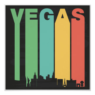 Vintag Vegas Cityscape Poster