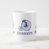 Vintag Velocipede Penny Farthing Bicycle Blu Jumbo-Tasse (Vorderseite)