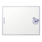 Vintag Velocipede Penny Farthing Bicycle Blu Notizblock (Vorderseite)