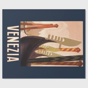 Vintag Venedig Italien Gondelfahrt Geschenkpapier