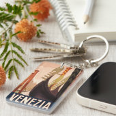 Vintag Venedig Italien Gondelfahrt Schlüsselanhänger (Vorderseite rechts)