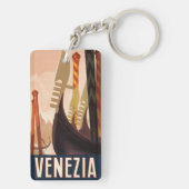 Vintag Venedig Italien Gondelfahrt Schlüsselanhänger (Rückseite)