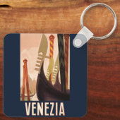 Vintag Venedig Italien Gondelfahrt Schlüsselanhänger (Rückseite)