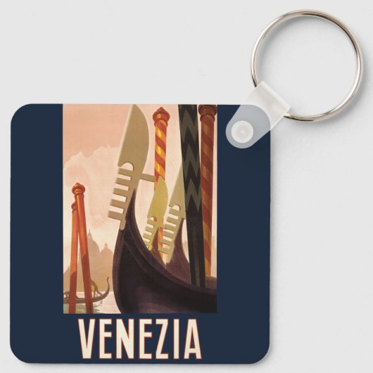 Vintag Venedig Italien Gondelfahrt Schlüsselanhänger (Rückseite)