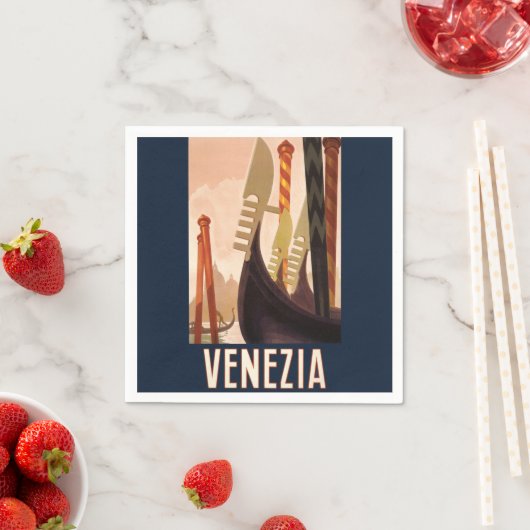 Vintag Venedig Italien Gondelfahrt Serviette (Beispiel)