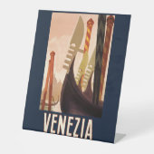 Vintag Venedig Italien Gondelfahrt Sockelschild (Vorderseite)