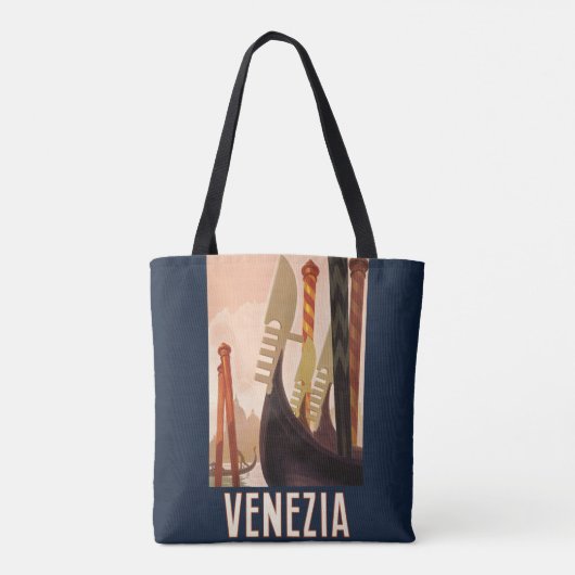 Vintag Venedig Italien Gondelfahrt Tasche (Rückseite)