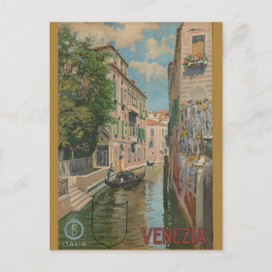Vintag Venedig - Italienischer Kanal Gondola Postkarte
