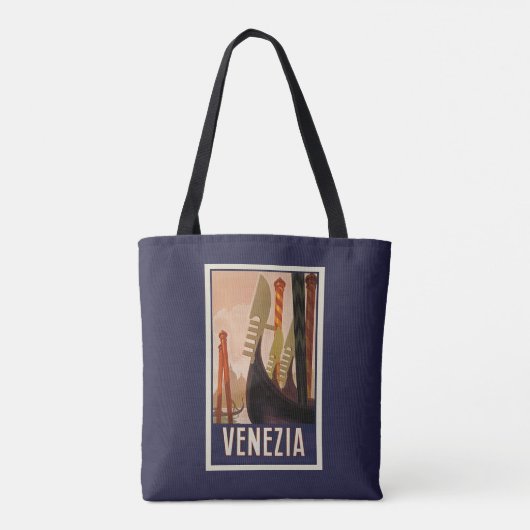 Vintag Venedig Reiseplaner Tasche (Rückseite)