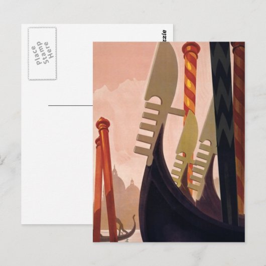 Vintag Venezia Gondolas Postkarte (Vorne/Hinten)