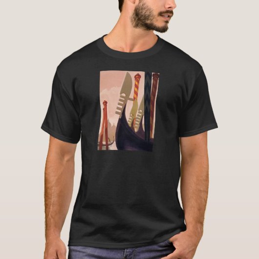 Vintag Venezia Gondolas T-Shirt (Vorderseite)