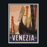 Vintag Venezia | Reiseplakat Venedig Italien Postkarte<br><div class="desc">Vintag Venezia | Venedig Italien Reiseplakat Postkarte.</div>