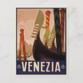 Vintag Venezia | Reiseplakat Venedig Italien Postkarte (Vorderseite)