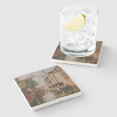 Vintag Venice Antonio Leto Venezianisch Canal Steinuntersetzer (Seitenansicht)