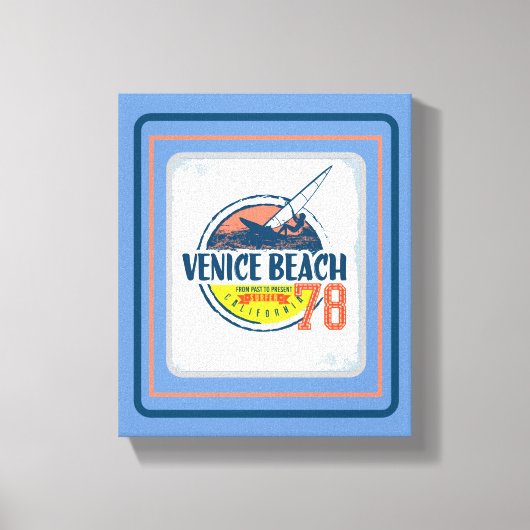 Vintag Venice Beach 1978 Surf Art Poster Leinwanddruck (Vorderseite)