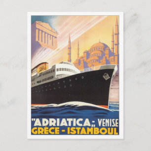 Vintag Venise Griechenland Istamboul Postkarte