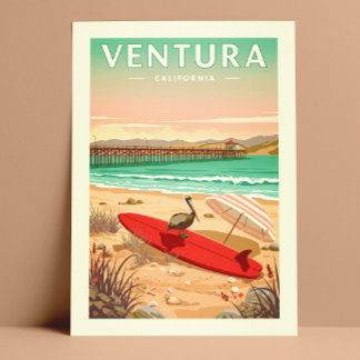 Vintag Ventura Kalifornien Postkarte