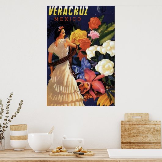 Vintag Veracruz Mexico Reisen Poster (Küche)
