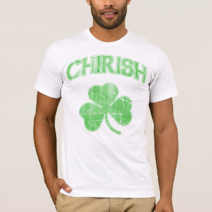 Vintag verblassen Chirish Kleeblatt-St Patrick Tag T-Shirt