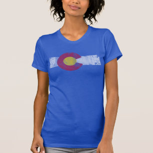 Vintag verblassen Staats-Flagge von buntem T-Shirt