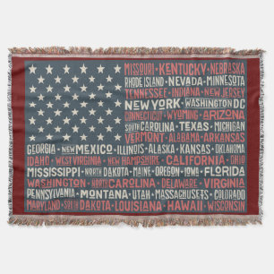 Vintag verblasste amerikanische Flaggen-Staat mit Decke
