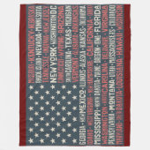 Vintag verblasste amerikanische Flaggen-Staat mit  Fleecedecke (Vorderseite)