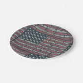 Vintag verblasste amerikanische Flaggen-Staat mit Pappteller (Schrägansicht)