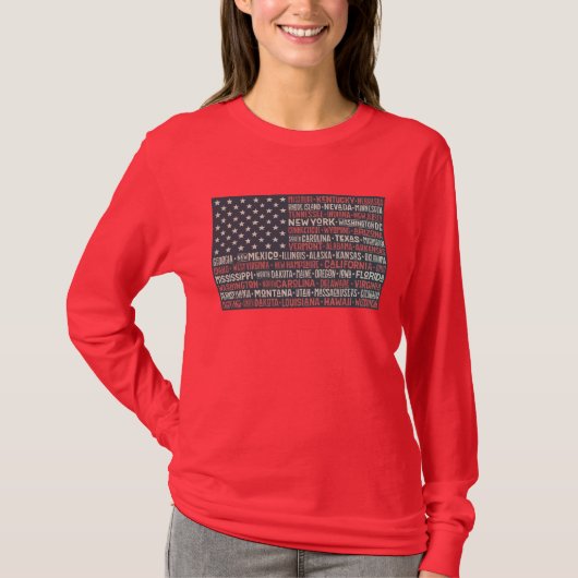 Vintag verblasste amerikanische Flaggen-Staat mit  T-Shirt (Vorderseite)