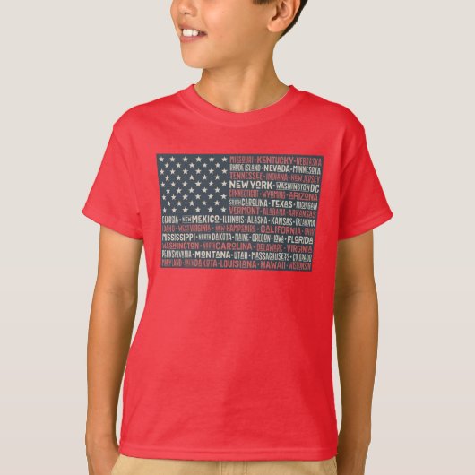 Vintag verblasste amerikanische Flaggen-Staat mit T-Shirt (Vorderseite)