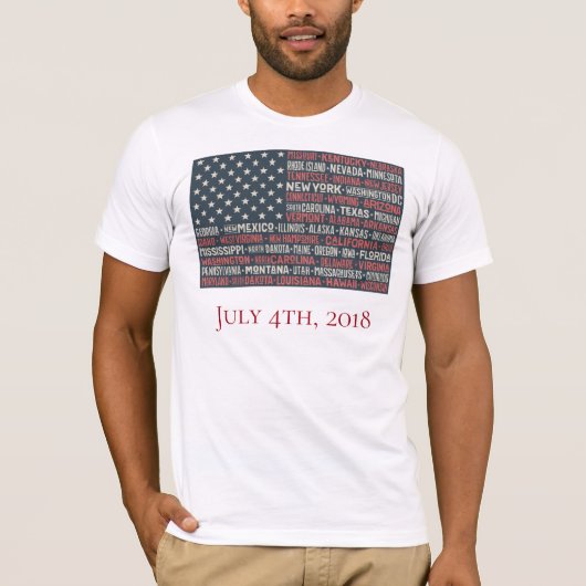 Vintag verblasste amerikanische Flaggen-Staat mit T-Shirt (Vorderseite)
