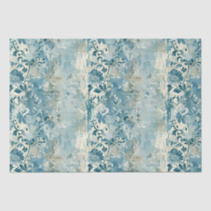 Vintag verblasstes Blumenmuster - Blau und Weiß Seidenpapier